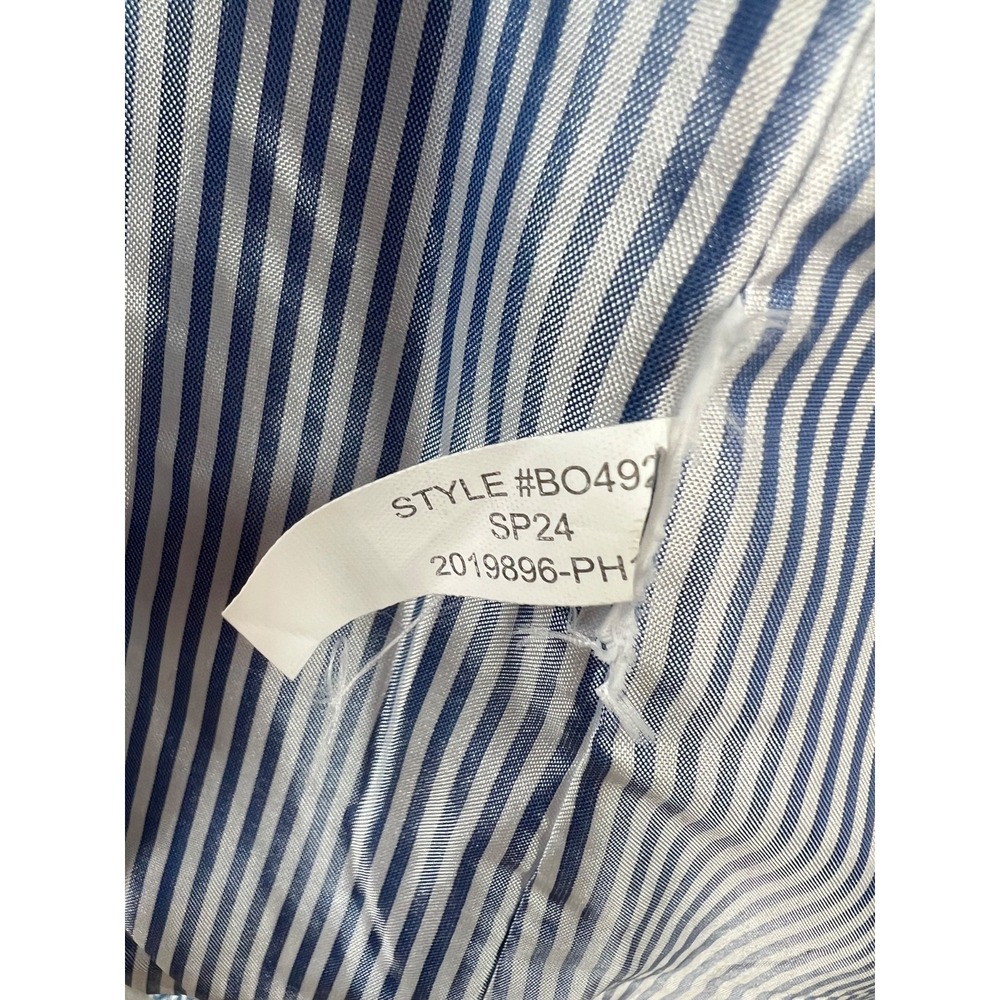 J.CREW Blazer Womens 10 Blue 1-Button Herringbone Linen Blend Career Preppy Ivy - Picture 11 of 11